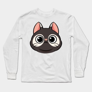 Cartoon cute cat face Long Sleeve T-Shirt